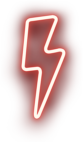 Red Neon Power Lightning Sign